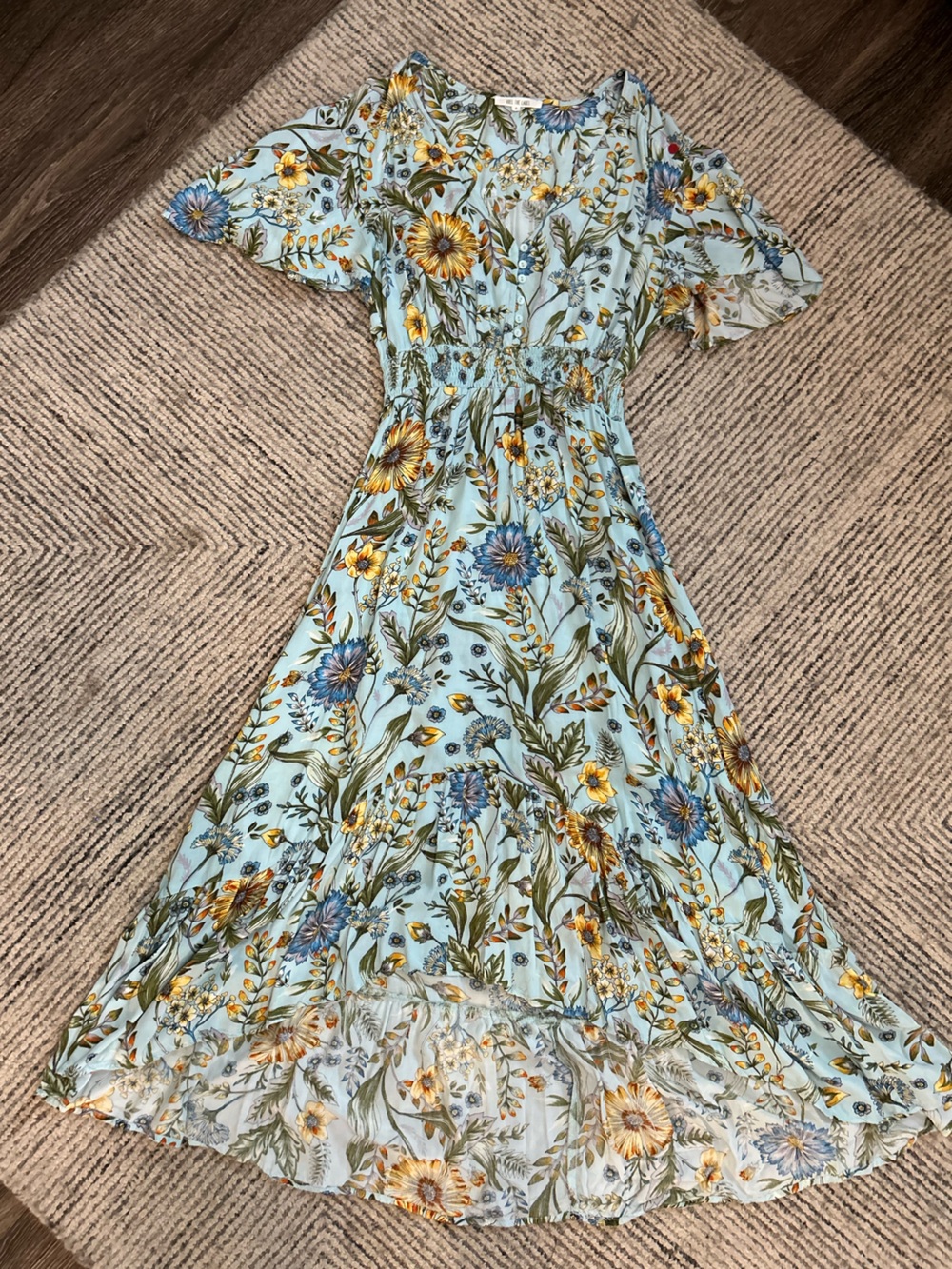 Abel the Label Boho Flutter Sleeve Sunflower Dress Size Small Western